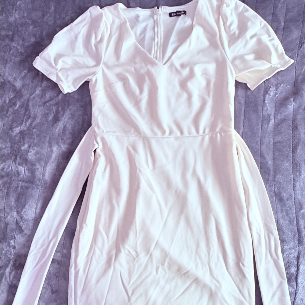 Express Cream Long Sleeve Dress